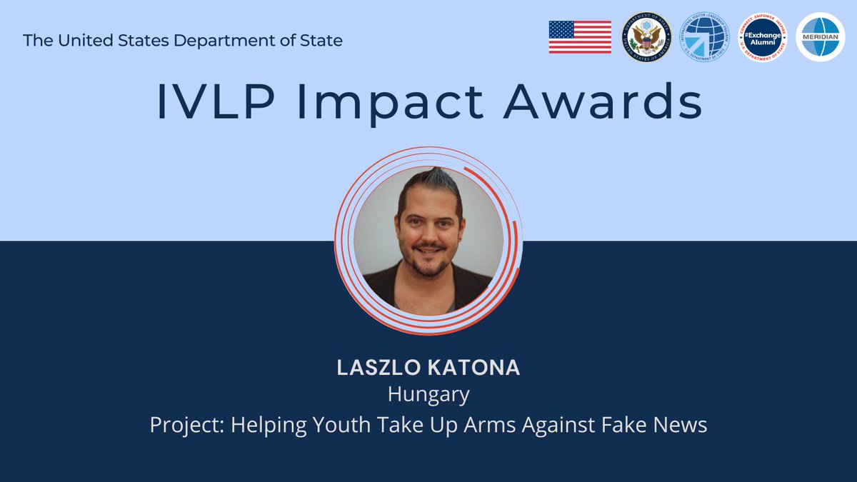 Meet Laszlo Katona, an #IVLP alumnus from Hungary! Through the IVLP Impact Awards, Laszlo hosted a training session for university students on how to fight fake news, with special focus on fake news related to Russia's war against Ukraine. 🔍 Read more about this IVLP Impact