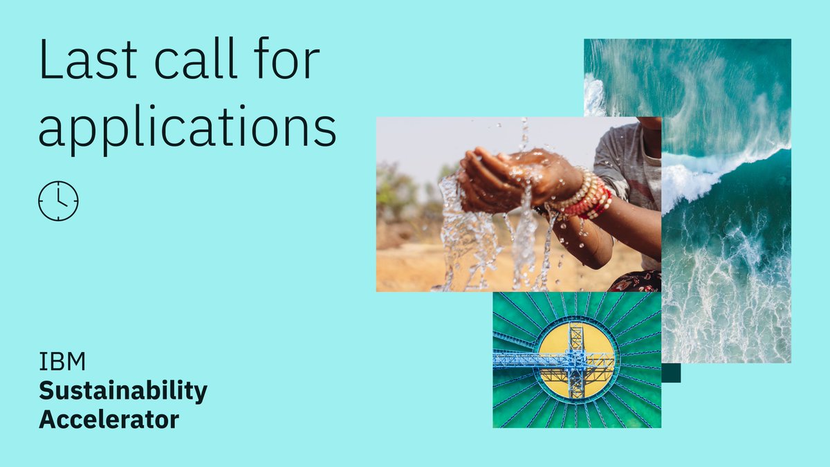 Il 31 maggio è l’ultima data utile per le candidature all'IBM Sustainability Accelerator, il programma globale pro bono focalizzato sulle soluzioni di gestione dell'acqua.

ibm.co/3Wd1F77

#IBM #IBMSustainabilityAccelerator @IBMImpact