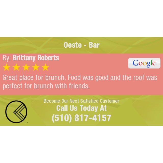 5 Star: Brittany R. "Great place for brunch. Food was good and the roof was perfect..." maps.google.com/?cid=911909947…