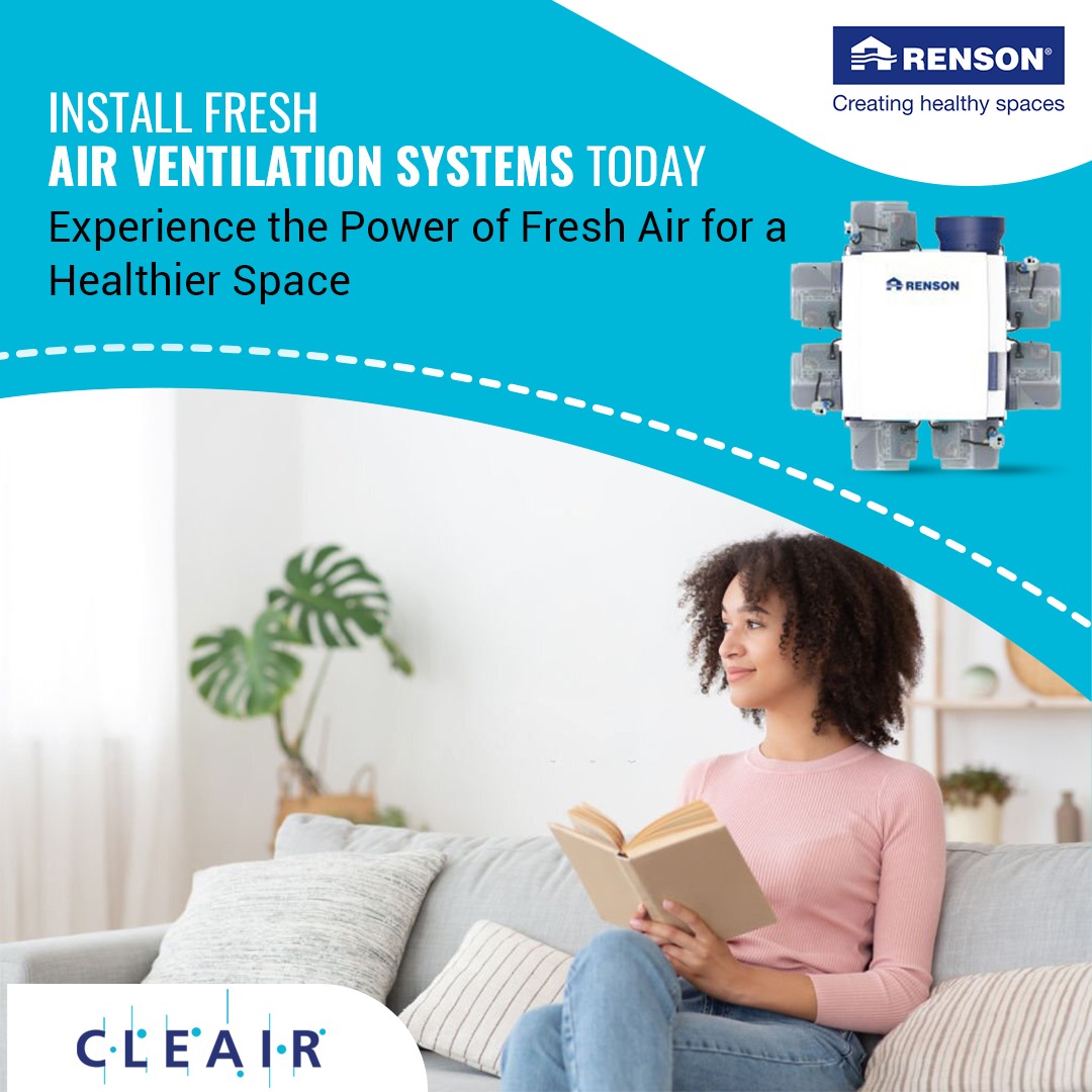 cleairvm's tweet image. Breathe easy with clean indoor air. Protect your health and well-being by installing our Fresh Air Ventilation Systems today.
Connect with us to know more!

#cleair #renson #freshairsystem #freshair #breatheeasy #protectyourhealth #freshairventilation #freshventilation