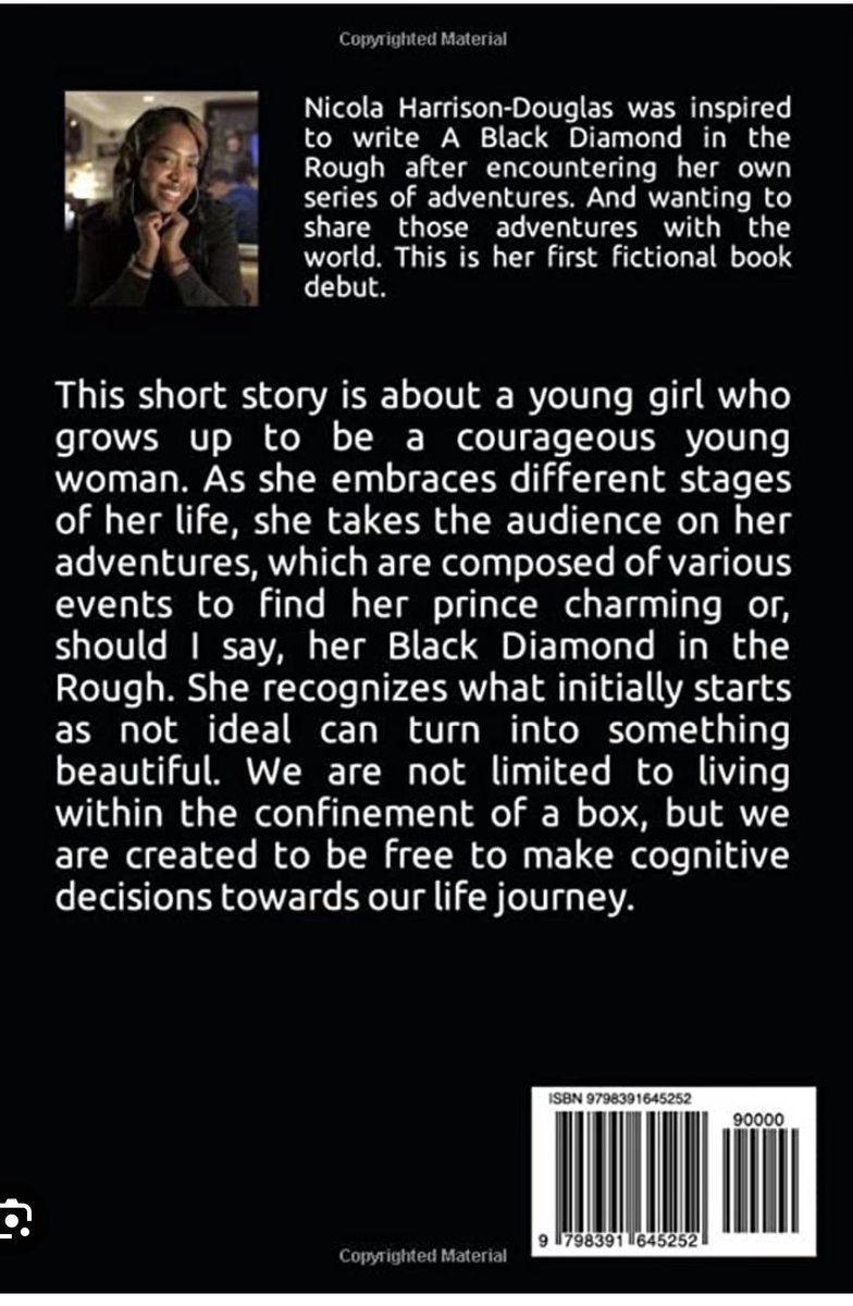 TaylorVenise's tweet photo. Hello! My name is Nicola Harrison-Douglas and I’m am a Black female author. I recently wrote my first fictional short story called a Black Diamond in the Rough a Trenton Chronicle. It will invigorate the mind to envision the experience. I hope you can spare some time @tylerperry https://t.co/F9WQfoLp5m