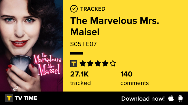 readingtardis's tweet photo. Ho appena guardato l'episodio S05 | E07 di The Marvelous Mrs. Maisel! #marvelousmrsmaisel  https://t.co/miIPwsBcGv #tvtime https://t.co/1ccMjTaK6L