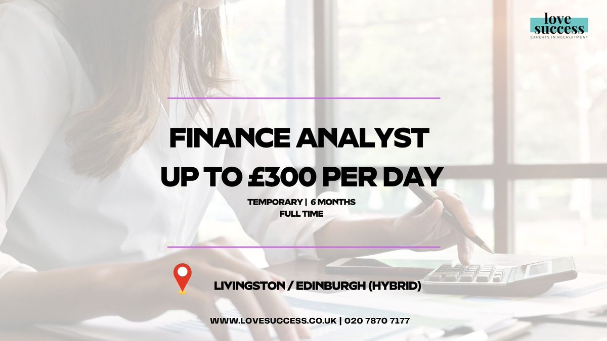 successlondon's tweet image. Finance Analyst | up to £300 per day | Livingston | £250 to £300 Per Day | Temporary | 6 months | Full Time

Find out more 👉 bit.ly/42MeSX7  

#Financeanalyst #Livingstonjobs #Livingston #tempjobs