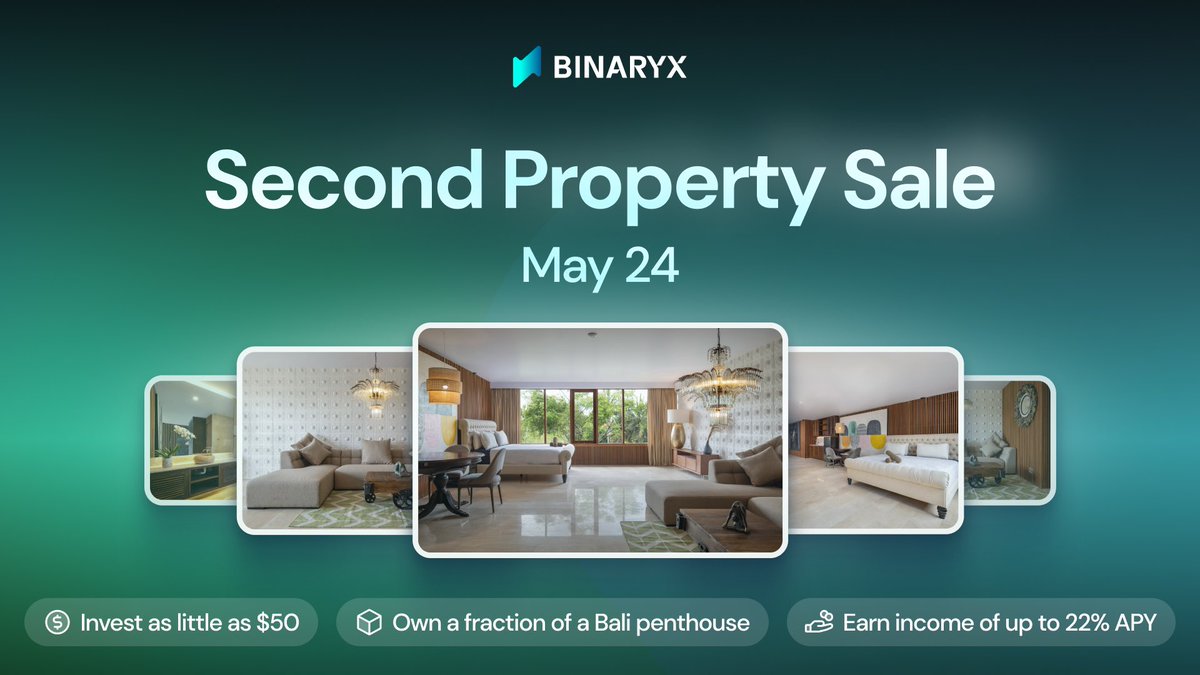 3️⃣,2️⃣,1️⃣ Go! 🚀
🔥The Second Property Sale goes Live on May 24.
⏳😱You NEED to schedule this date in a calendar as our first property was sold out in just 14 hours — hurry up to become an investor and earn passive income!💸

Click the link for details 👉 medium.com/@binaryx.com/b…