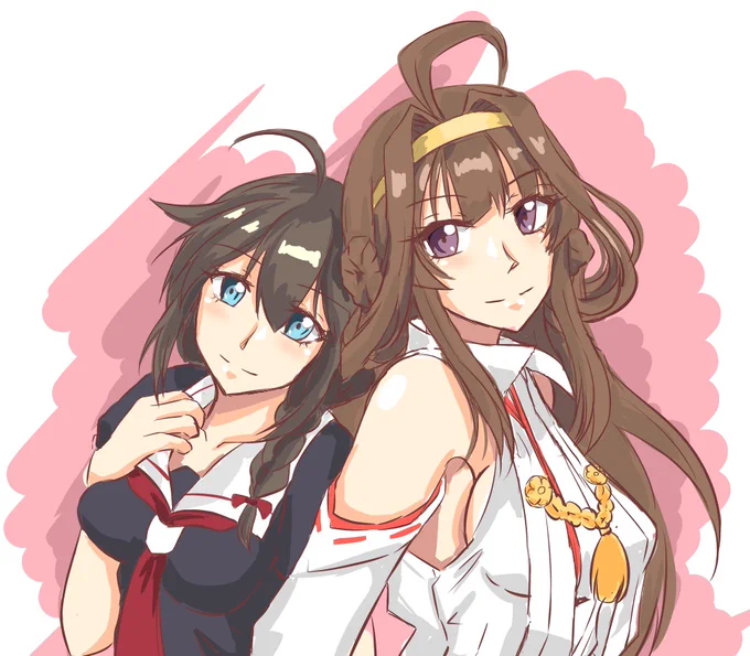 イラスト描き始めて4度目の進水日、去年は描けなかったので今年は描けて良かった  やっぱ二人セットで描きたいよね 2020→2021