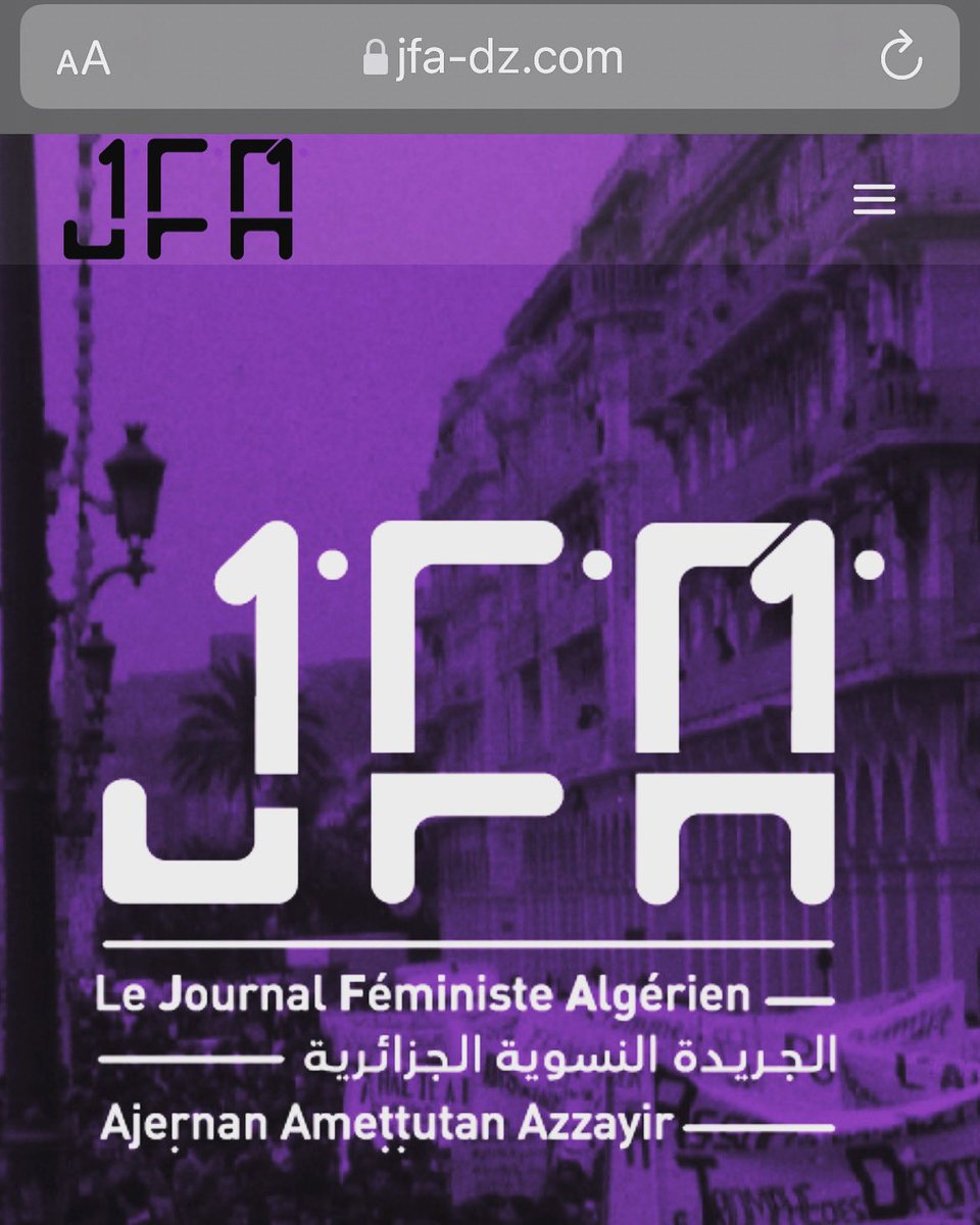 Le_jfa's tweet photo. https://t.co/k3LU2MLTfH
Le site du journal féministe algérien est en disponible 🎉🎉🎉
اطلاق الموقع الالكتروني للجريدة النسوية https://t.co/S8Yg9xc8Gh