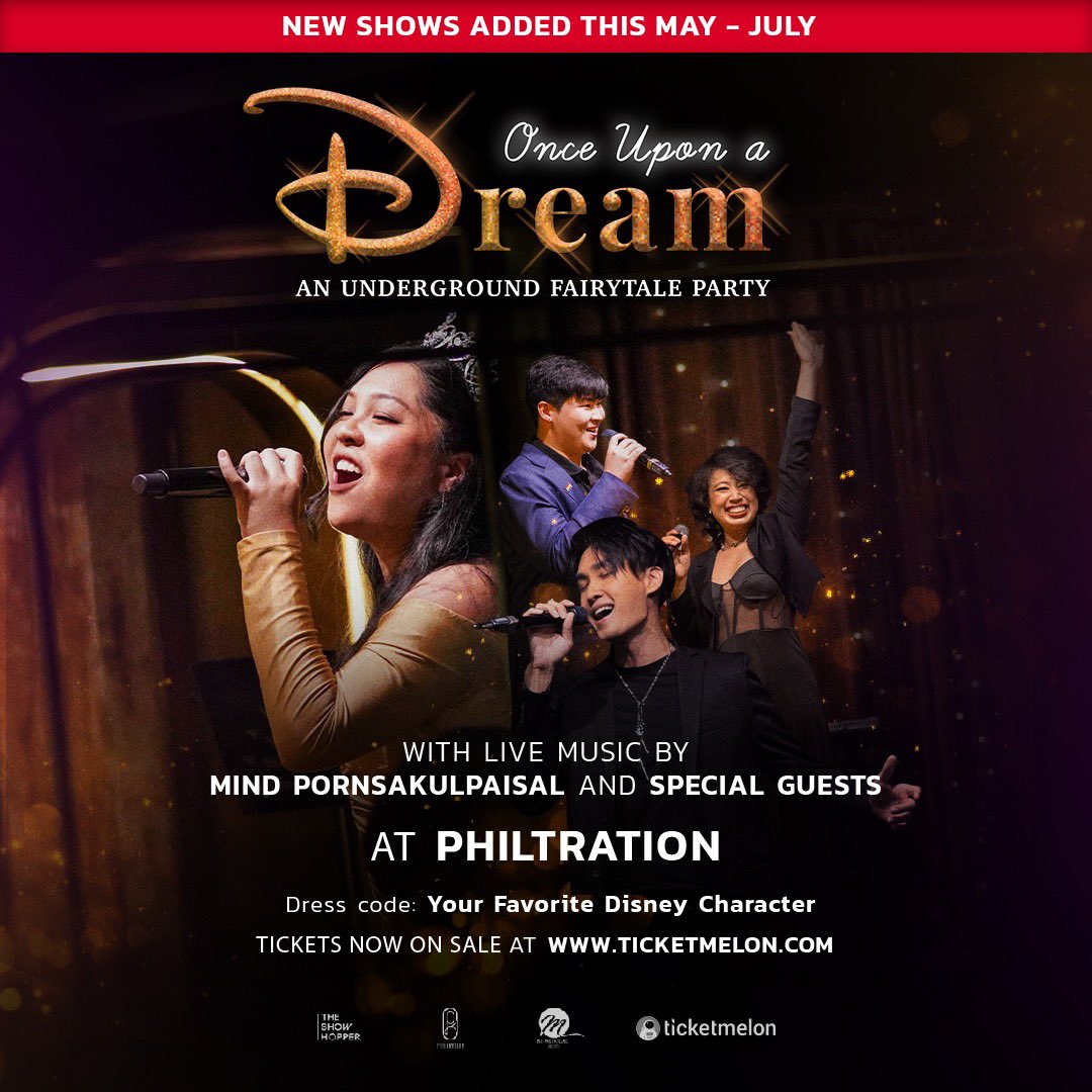 DisneyThaiFan's tweet image. ‘ONCE UPON A DREAM’ An Underground Fairy Tale Party  ปาร์ตี้ธีมเทพนิยายในบาร์ลับใต้ดิน เพิ่มรอบการแสดงใหม่เดือนพฤษภาคม - กรกฎาคม

สนุกสนานกับบทเพลงจากภาพยนตร์ดิสนีย์ชื่อดังที่ครองใจแฟนๆ มาแล้ว
#onceuponadream #theshowhopper #philtration