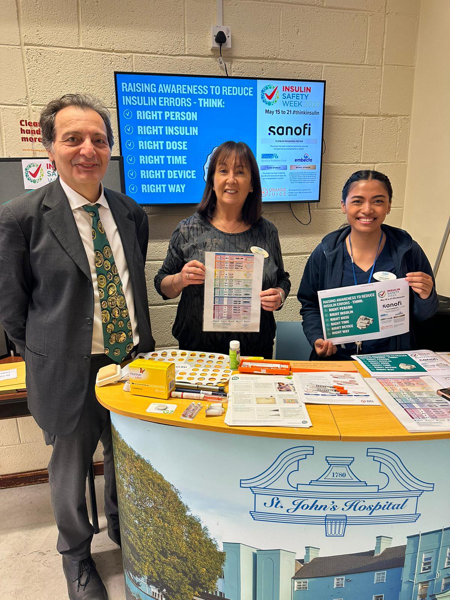 Its Insulin Safety Week #ThinkInsulin and our diabetes team are promoting a campaign to reduce the number of insulin related administration errors.  Thanks to Karen, Diabetes Nurse, Dr Giannoulis Consultant in Diabetes & Endocrinology and all who participated. #patientsafety