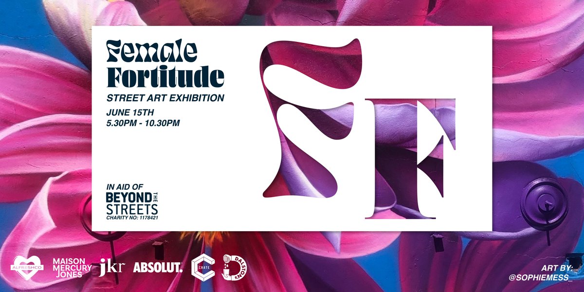 This June, we're collaborating with 22 street artists, 4 DJs, sponsors and vols to realise 'Female Fortitude'; a fundraising and awareness event celebrating the resilience within all women and allies.

#FemaleFortitude is in just 4 weeks on 15th June!

eventbrite.co.uk/e/female-forti…