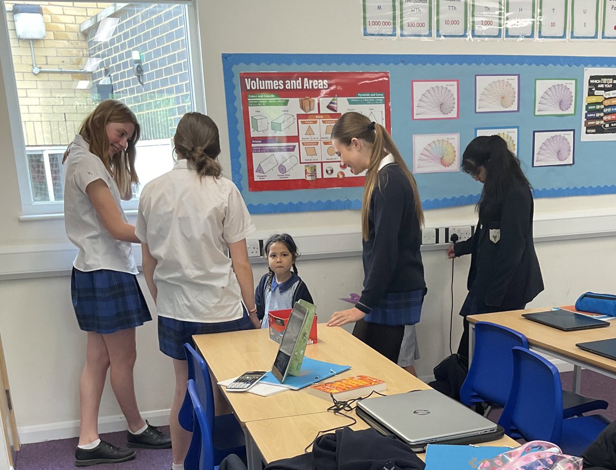 We caught our Nursery girls red handed this morning getting a helping hand from Year 9 with the Maths shape hunt when the snuck into Senior House!! It was lovely to see our older girls supporting their younger peers #SMSSpirit #maths #nurseryschool