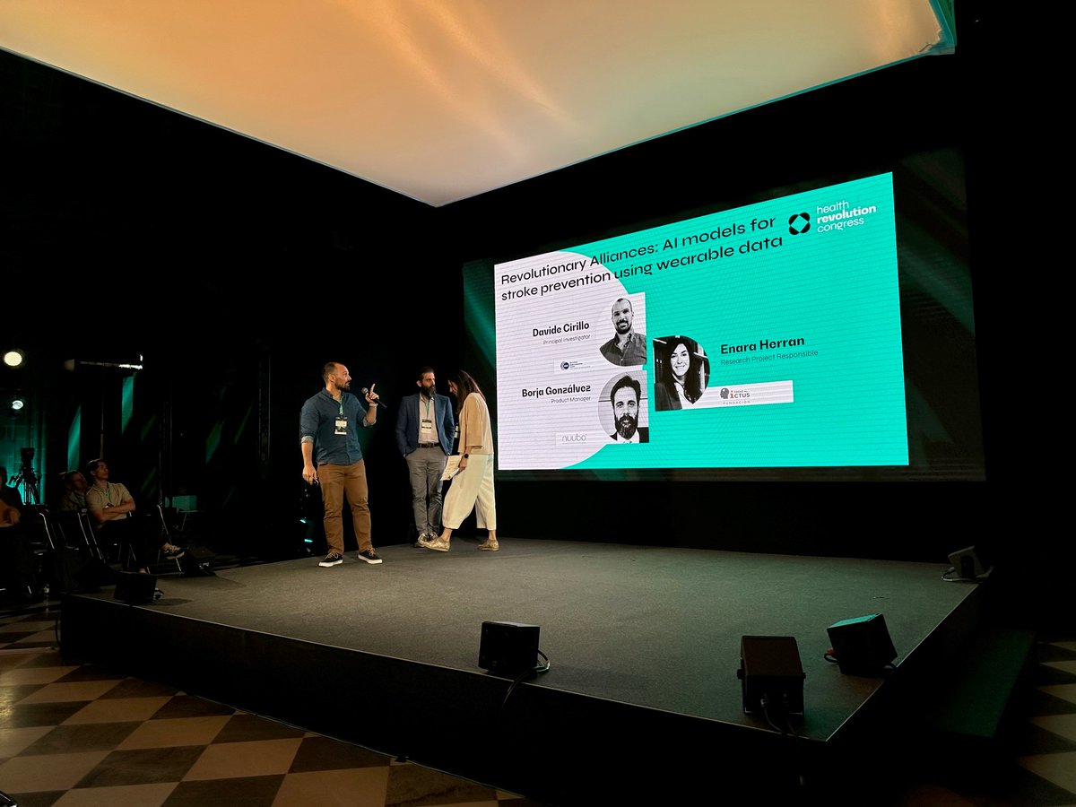 Delighted to share that our team presented the 'Revolutionary Alliances: #AI Models for #Stroke Prevention using Wearable Data' session at the @BCNHealthHub highlighting the AI-SPRINT work to develop the personalised #healthcare usecase Catch the recording tinyurl.com/2s4k7wzs