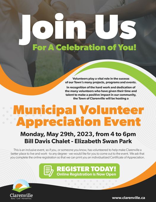 Hey Clarenville Volunteers!
Please join us as we celebrate our many volunteers. Please register by clicking on the link below:
To register: forms.gle/bk6GXTfN1Nqjce…