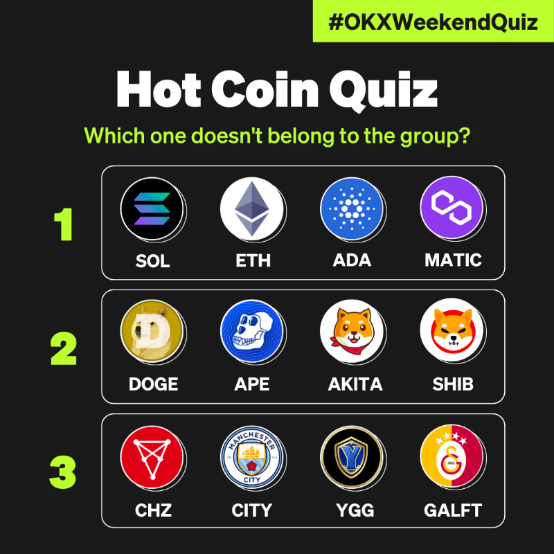 okx's tweet photo. OKX Weekend Quiz: Hot Coin Quiz 🔥🪙

Participate in the #OKXWeekendQuiz to win up to 120 USDT 💰

🤑 To enter:

1️⃣ Follow + Like + RT
2️⃣ Comment your answer &amp; @ 2 friends
3️⃣ Fill ⤵️