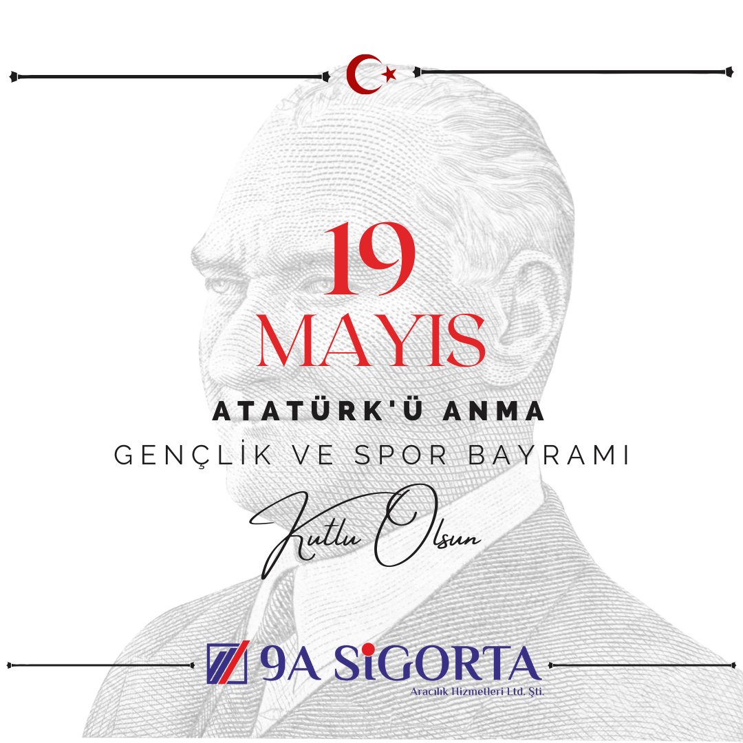9asigorta's tweet photo. 104 yıl önce bize bağımsızlık sevinci armağan etmek için yola çıkan Mustafa Kemal Atatürk ve silah arkadaşlarına minnettarız.🇹🇷 
19 Mayıs Atatürk’ü Anma Gençlik ve Spor Bayramımız kutlu olsun.🇹🇷

.

#9asigorta
#19Mayıs https://t.co/OF6I1OvwT8