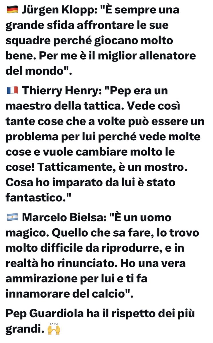 pisto_gol's tweet image. Ecco perché #Pep è il Miglior Allenatore del Mondo, forse il Migliore di sempre #GOAT 🏆