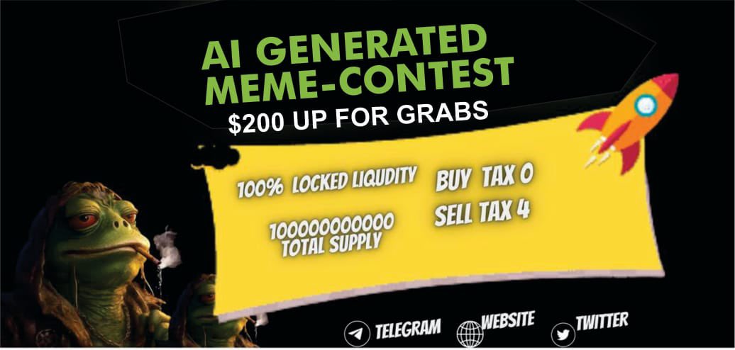 🎉 AI Meme contest

Task: 
- Generate a meme using the DApp - app.pepepunks.xyz 
- DL the content and share on Twitter &amp; TG
✨ Tag @pepepunksAI and 2 friends 
✨ use hashtag #Pepe

🔞 No x-rated content 
#pepepunks #meme 

🏆Rewards 
- $100 ( 1st)
- $ 50 ( 2nd)
- $ 30 (3rd)