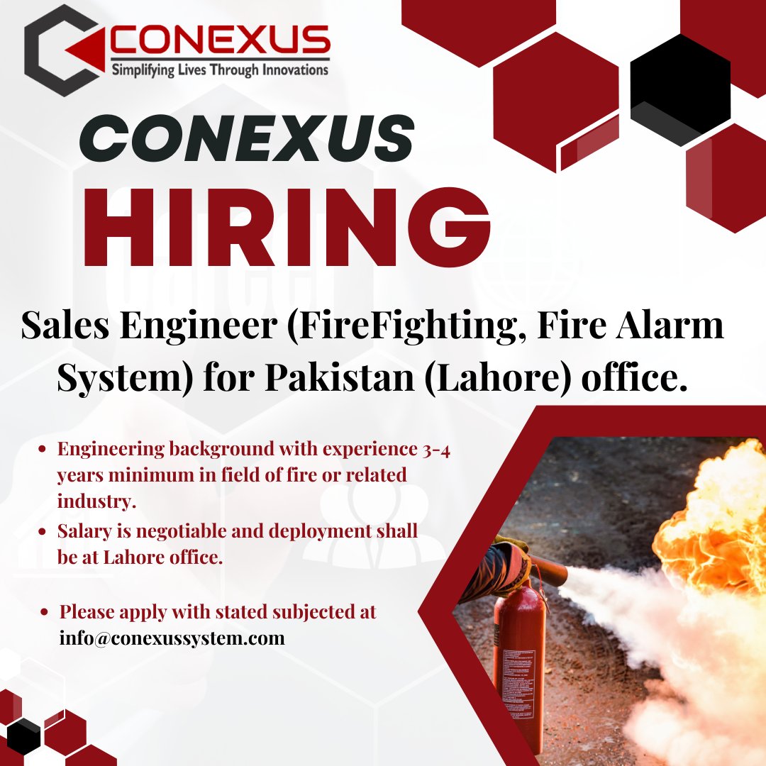 ConexusE's tweet photo. #Conexus #FireFighting #Engineer #Pakistan #Lahore #SmokeSystem #FireSystem #Hiring #FireProtection #FireSafety #FireAlarmsystem #ConexusHiring #FireAlarm #Securitysystem #Alarm #Protection #Fire #Fireprotection #Firefighter https://t.co/Igkkp1D8UX