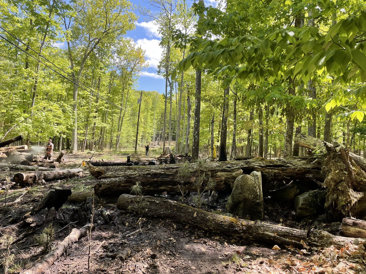 NHForestRangers's tweet image. Yesterday, 5/17/23 Forest Ranger 13 along with Meredith Fire Department and other Mutual Aid Fire Departments responded to Bear Island in Meredith for a #wildfire that extended to a structure and threatened four other structures. The fire was contained at 0.68 acres. 
#NHFire