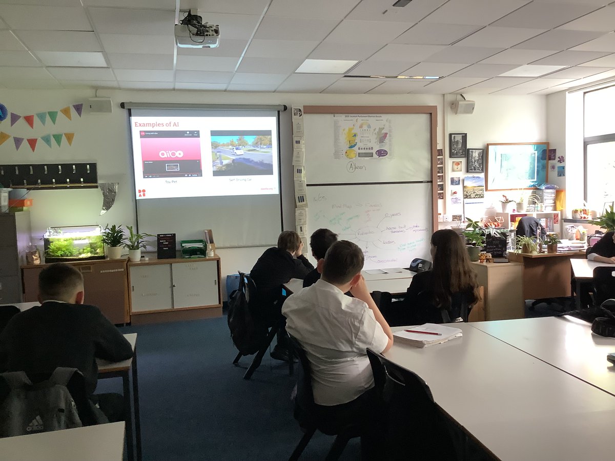 Some great discussions about the #DayofAI with my S1 and 2 classes at <a href="/GHSfalkirk/">Graeme High School</a> . Really thoughtful insights from the students about the role and place of AI in society. Never underestimate them! #AIineducation