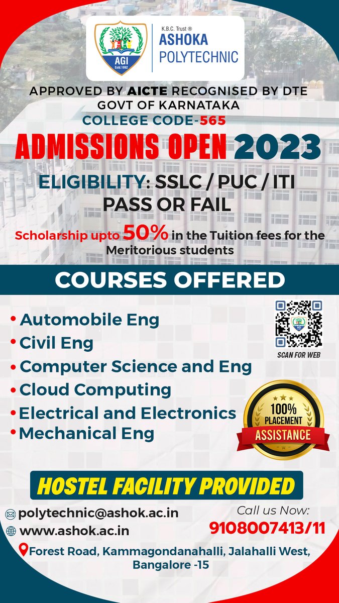 ashok_goi's tweet image. Admissions open 23-24
Enroll Now!!
#ashokpolytechnic
.
.
#ashok #ashokgroupofinstitutions #learn #safety #carefull #days #school