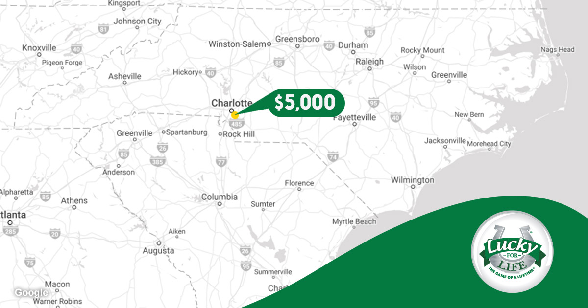 nclottery's tweet image. Congratulations to the lucky #NCLottery player who won $5,000 playing Lucky For Life yesterday! The winning ticket was sold at  Gate 416 Gas on Lawyers Rd in #Stalling. Check your tickets!