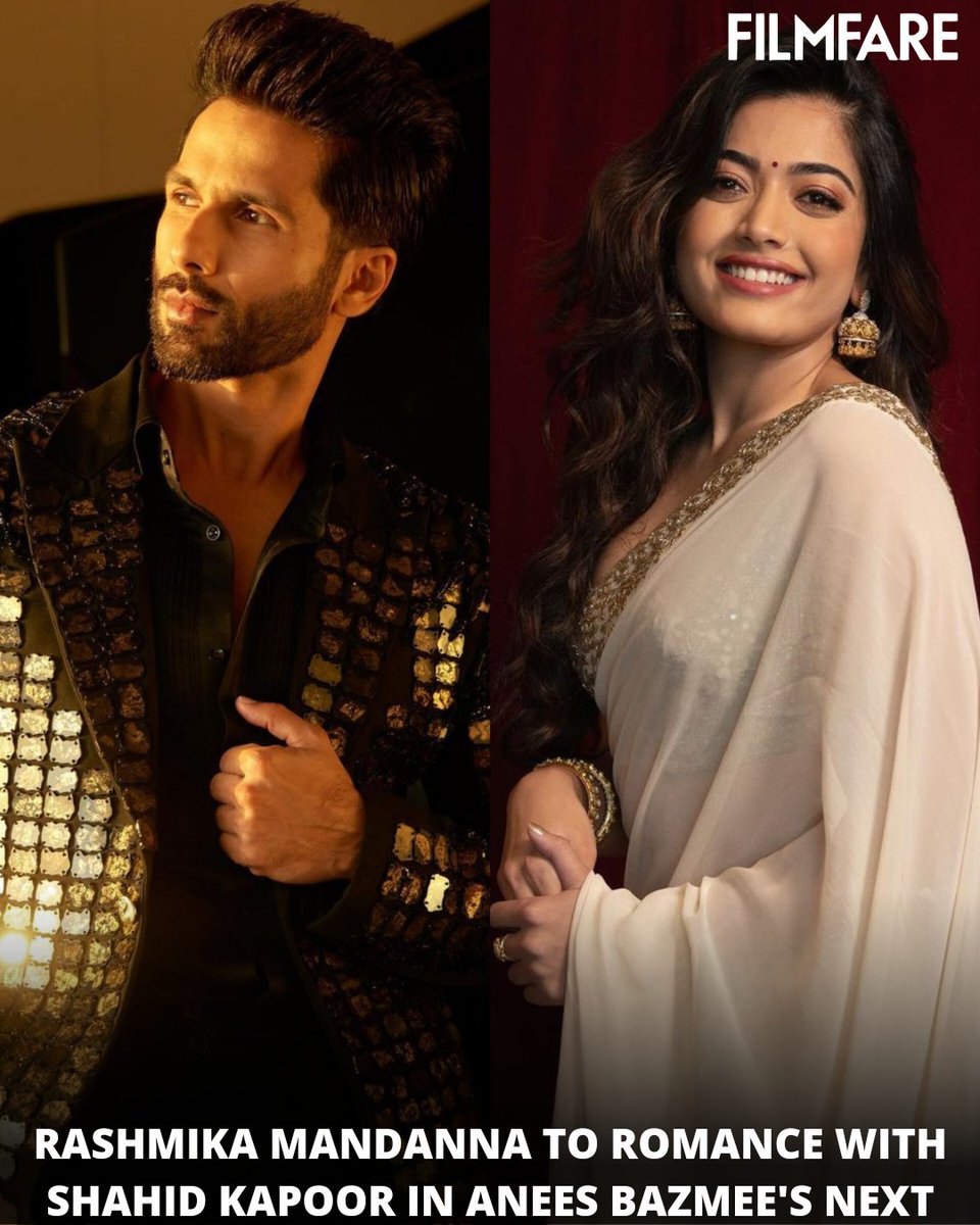 As per reports, #ShahidKapoor and #RashmikaMandanna will share the screen for the first time in #AneesBazmee's next comedy film. ♥️