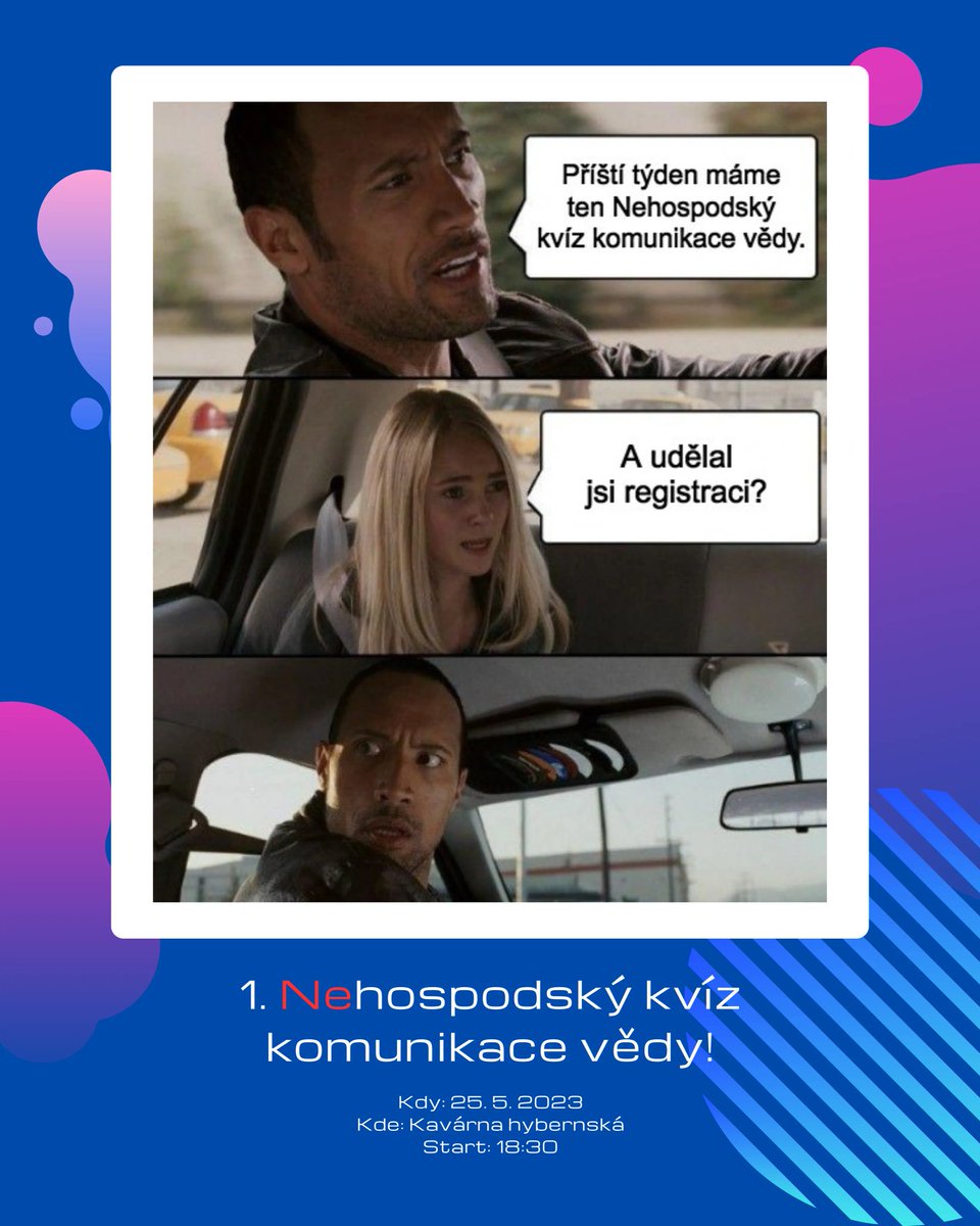 🚀💬 Zdravíme! Startujeme už příští čtvrtek! 

Na co se těšit? 

🌐 Networking 
❓ 30 mírumilovných otázek
✅ Spousta nadšenců do komunikace vědy 

Dorazíte? Registrace ⤵
bit.ly/Tady_se_prihla…