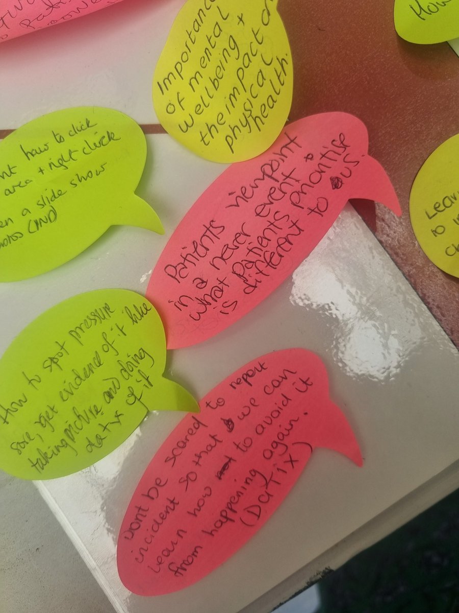 Come and visit us in the Education Centre till 5 today - info, quiz and chocolates! Lovely to see some of the feedback from attendees about what they had learned in #LearningAtWorkWeek- that incident reporting is for everyone & the importance of the patient perspective 💙