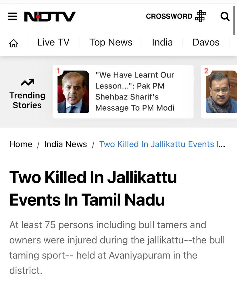 Bhatia3060's tweet photo. The casualties, both human and animal, that result from jallikattu are a tragic reminder of the urgent need to put an end to this inhumane practice. #NoJusticeForAnimals #SupremeCourtofIndia #Jallikattu @PMOIndia @narendramodi @pfaindia @PRupala @Daljeet_Sahi_1 https://t.co/8Sjzaz6yeW