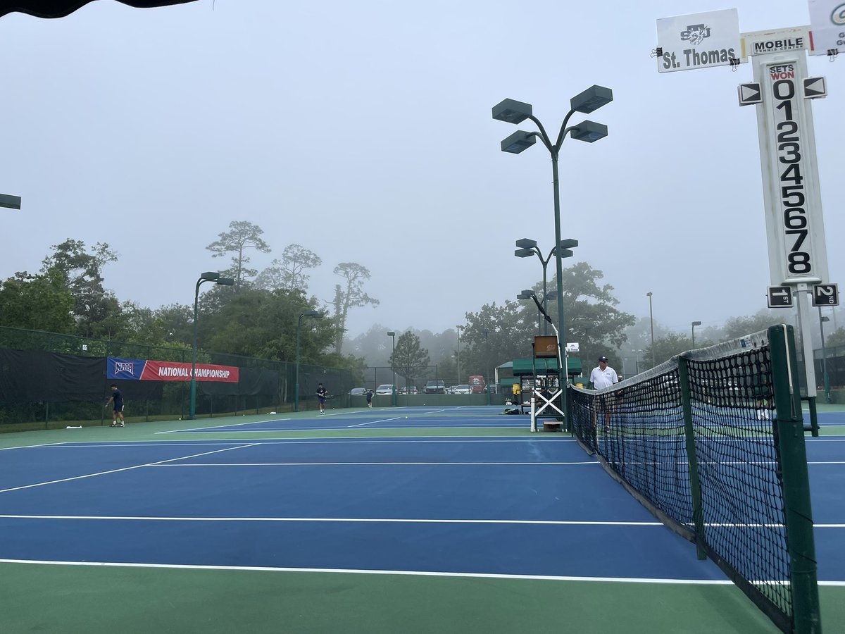 STUTennis_'s tweet photo. We are back on a foggy morning to continue the match against GGC!

Bobcats trail 0-1 after doubles play.

📊 https://t.co/dmtroc0VPw

#STUTennis // #DREAM https://t.co/6O0Fve2vPJ