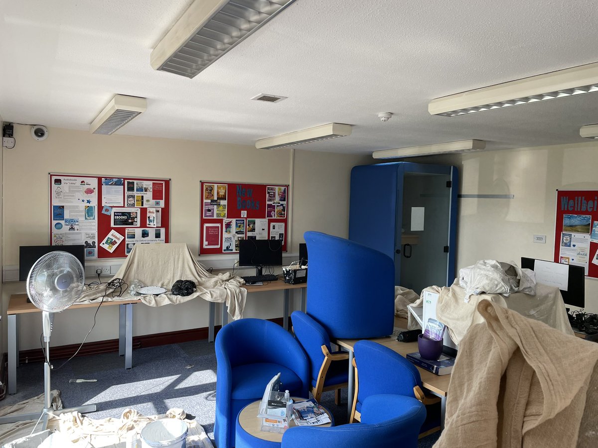 📚 The library at Dorothy Pattison Hospital is currently undergoing refurbishment. We kindly ask for your patience as we work on repainting the library. #LibraryRenovation #DorothyPattisonHospital #learningspace