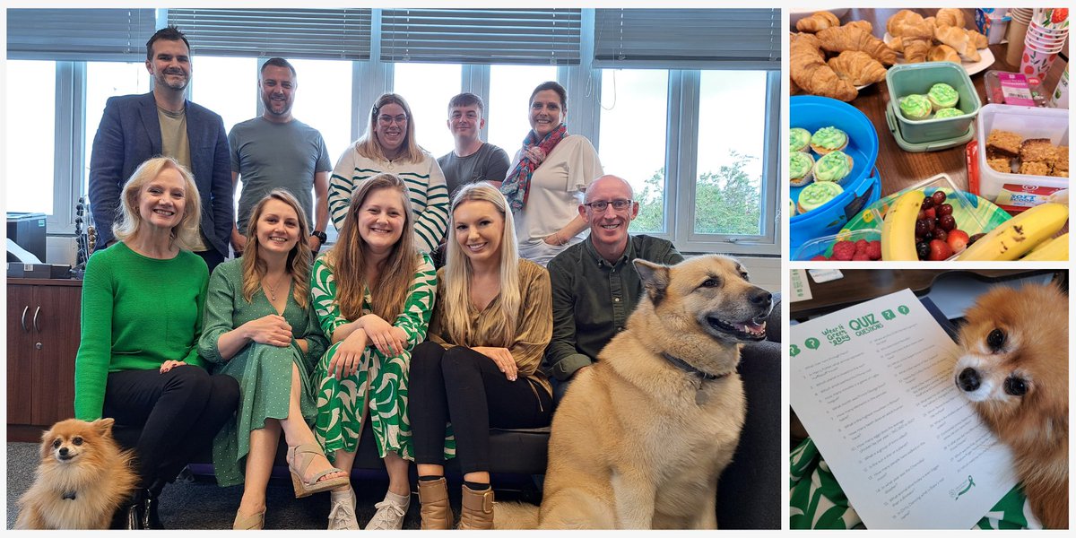 Today we're taking part in the #WearItGreen campaign to open up the conversation around mental health.

The whole team got involved, including our two 'Emotional Support Officers'! 🐶

#MentalHealthAwarenessDay #ToHelpMyAnxiety #MHAW23 @mentalhealth