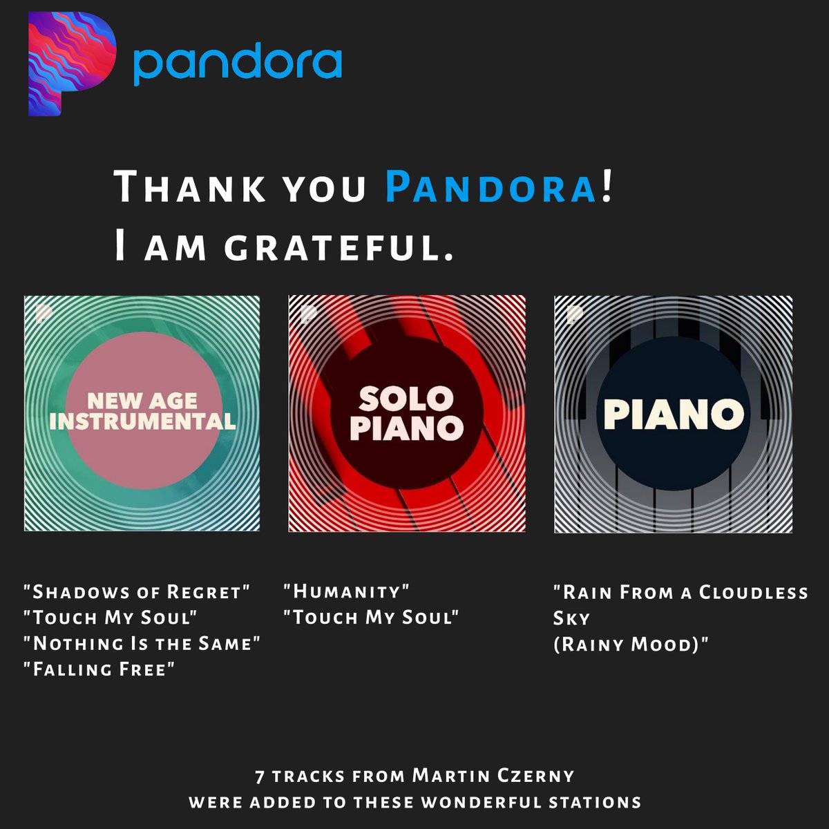 You know that feeling when you get an early present? I've never experienced that feeling. Until now. Thanks to @pandoraAMP for this. You are the best! I really love you! Thanks for letting me be a part of your stations/playlists. And thanks for supporting artists like me.