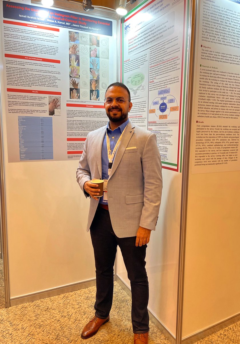 Presenting our work at KIFMC 🧠 🇰🇼 Assessing the usability of a novel tool in monitoring #EssentialTremor using an @instagram filter 🧠 👋🏼 @_KAFGP