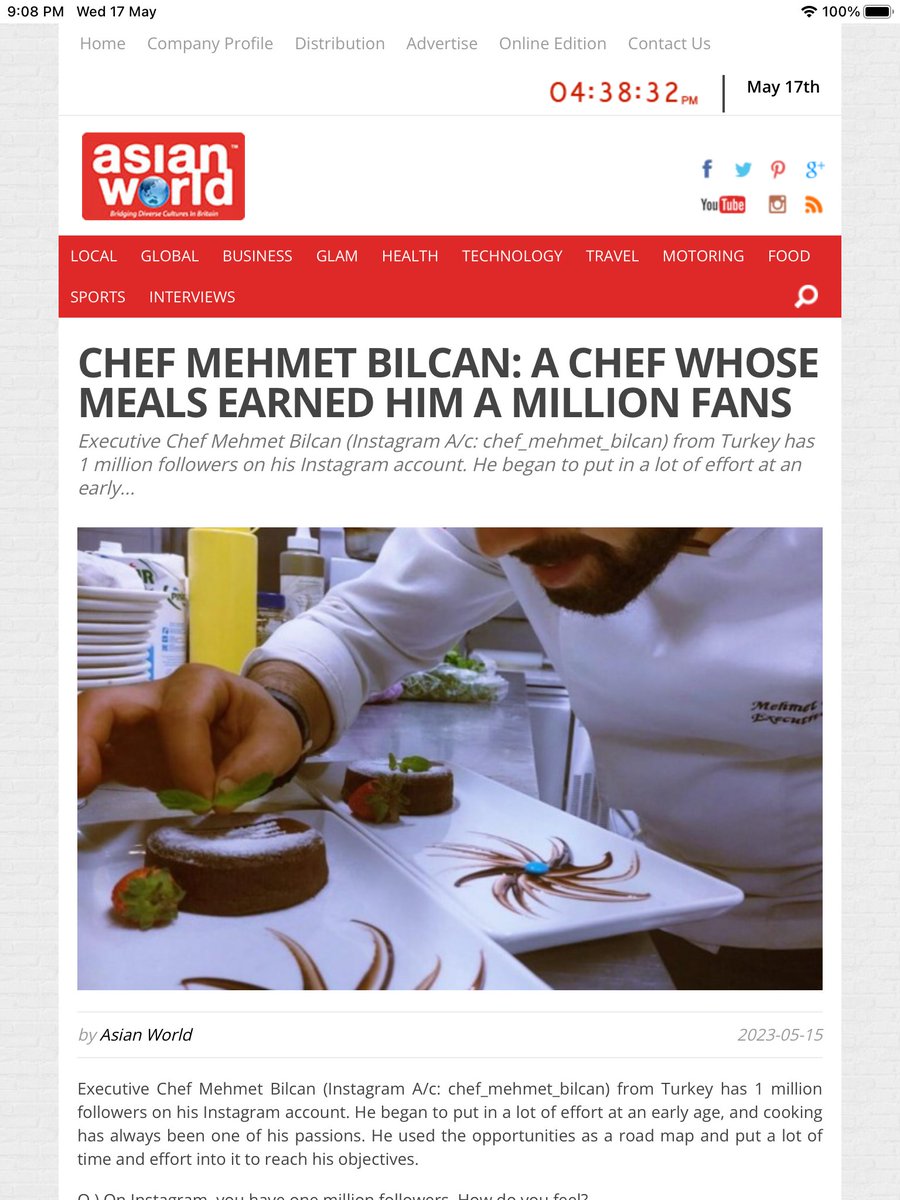 mohd_ridakhan's tweet image. An Interview with Chef Mehmet for @AsianWorldNews Newspaper.  Read his full article on the newspaper website asianworldnews.co.uk 
#food #chefslife #chef #foodie #aviationauthor