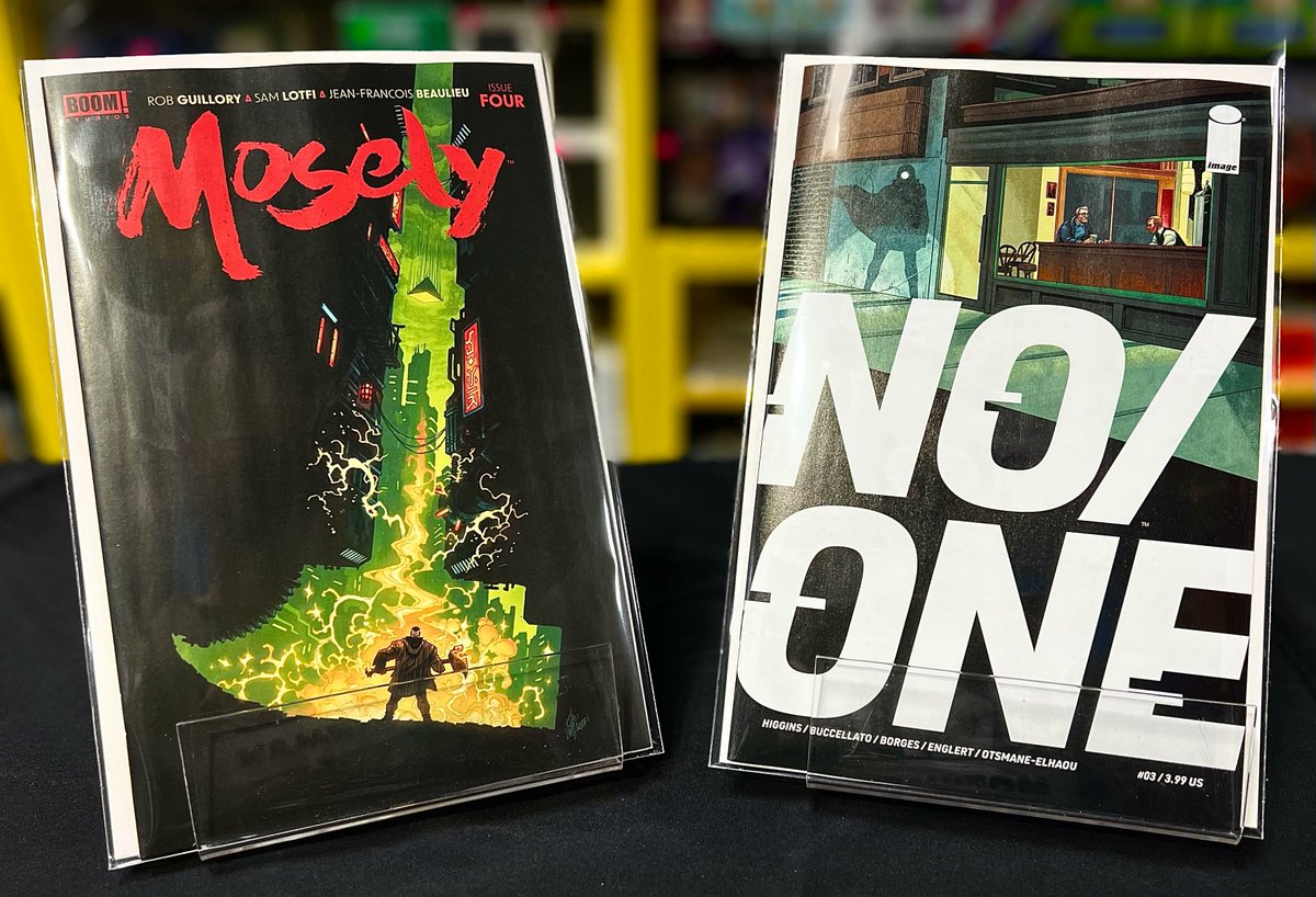 gothamcentralcc's tweet image. Get the latest third issues of @boom_studios "Mosely" and @imagecomics "No/One".
Available now!
.
.
.
#gotamcentralcc #imagecomic #boomstudios #moselycomic #noone #comicreleases