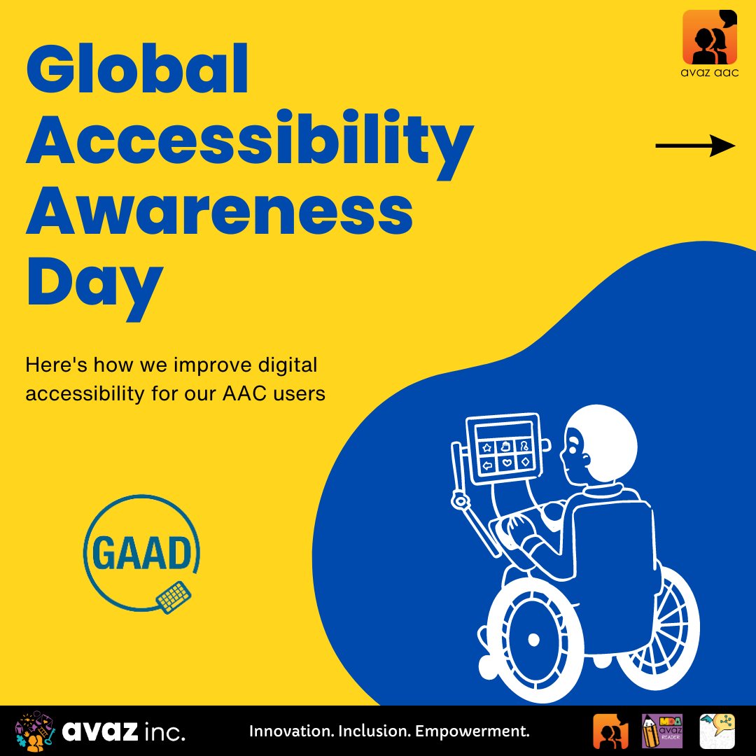 avazapp's tweet image. Global Accessibility Awareness Day (GAAD)

👉Swipe to learn about how Avaz improves digital accessibility for AAC users

#AvazAac #AvazApp #GlobalAccessibilityAwarenessDay #InclusionMatters #DigitalAccessibility