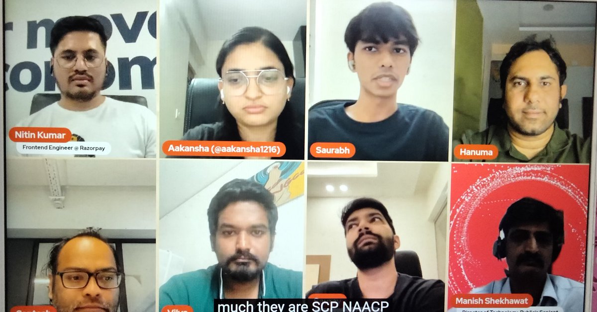 dubey0613's tweet photo. And here's the panel discussion!!
@aakansha1216 #nitinkumar #Saurabh #Hanuma #Santosh #Vilva #Saurav #ManishShekhawat
Overall the jsconf pre-event was really informative and interesting!!
And my excitement for @jsconf_india is on next level now 🥹🥹📈📈 https://t.co/27Uy6VyXOW