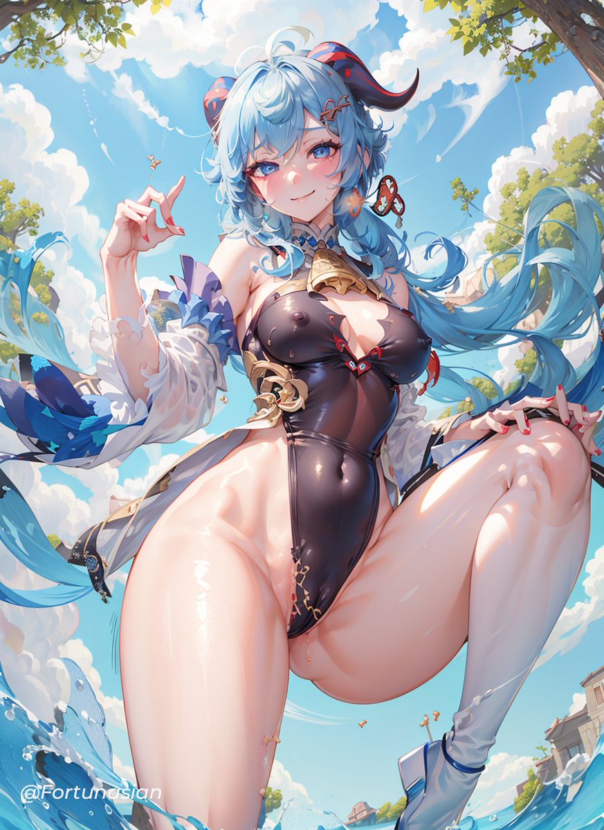 Fortunasian's tweet photo. #Ganyu from #Genshinimpact 😘
- ⌲ Follow and repost if you love my works   
- ⌲ Pictures are mine 
- ⌲ Full album on my Patreon 😈📷<LINK IN BIO>  
#AIart #Genshinlmpact #八重神子 #AIイラスト https://t.co/Hbln9EIKsh