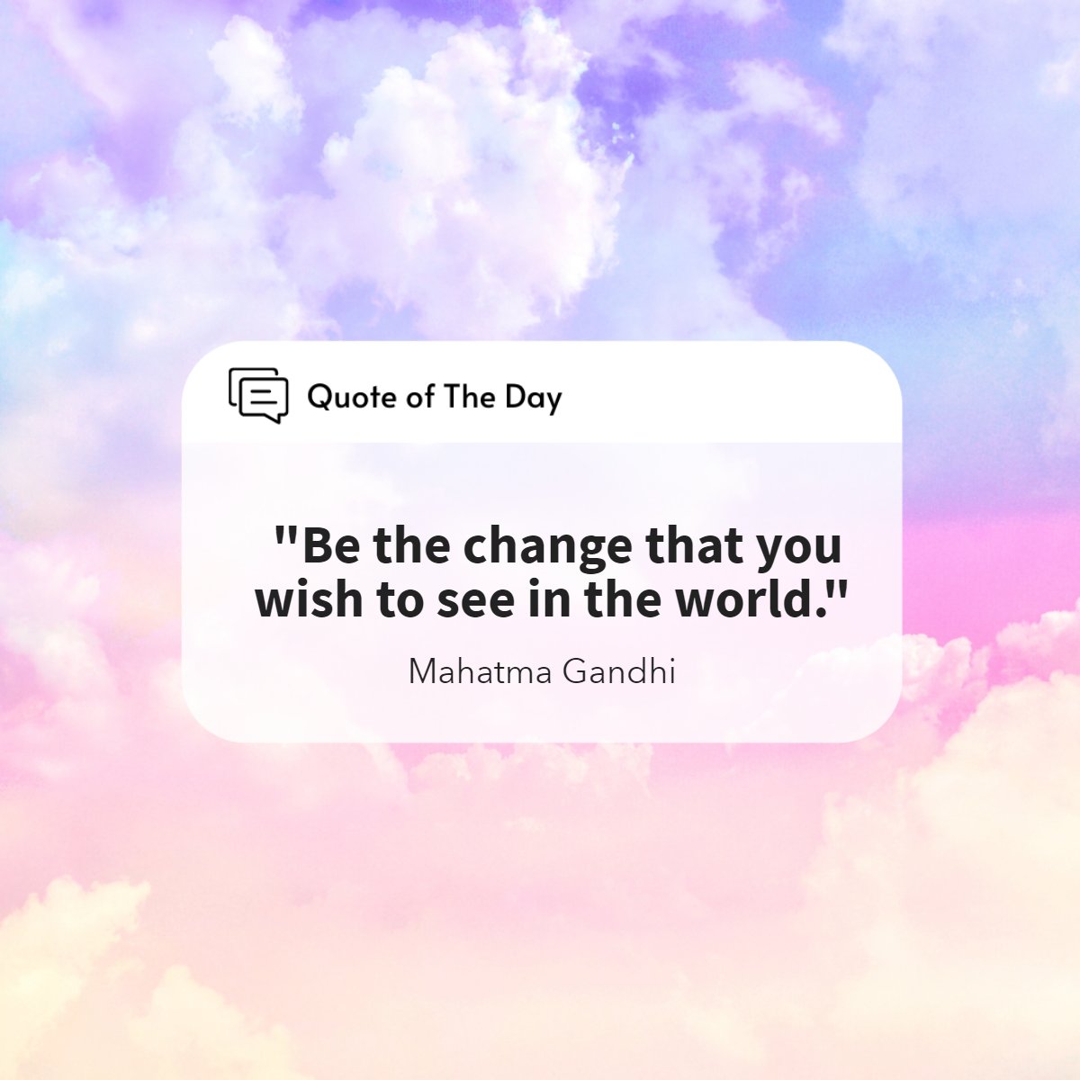 'Be the change that you wish to see in the world.' 
― Mahatma Gandhi

What's one small thing you can do to make the world a better place? 

#gandhi  #bethechange  #inspiringquote  #inspire  #inspiring