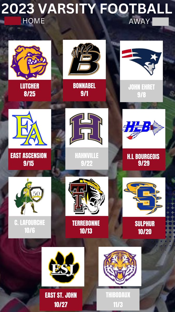 2023 Varsity Football Schedule. <a href="/DHSWildcats/">Destrehan High</a> <a href="/DestrehanSports/">Destrehan High School Athletics</a> <a href="/SCPPS/">SCPPS</a>
