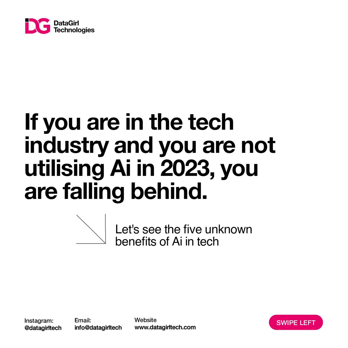 DataGirlTech1's tweet photo. Welcome to the era of Artificial Intelligence.
Read more ⬇️
https://t.co/h4feOv2tvQ
.
.
.
.
#datagirtech #womenintech #girlswhocode #techwomen #AI #futureisfemale #tech #techskills #futureofAI #futureoftech #innovation https://t.co/3DKGoDtW0w