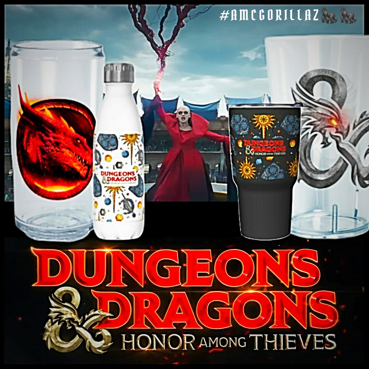 For all the Dungeons & Dragons Fans‼️  #DungeonsAndDragonsMovie Which was a phenomenal Movie whether you were into D&D or not‼️Loved it🍿‼️#AMC has some cool merchandise left!  ❤️ the water bottle! Great gifts for all those summer birthdays! #AMCGORILLAZ