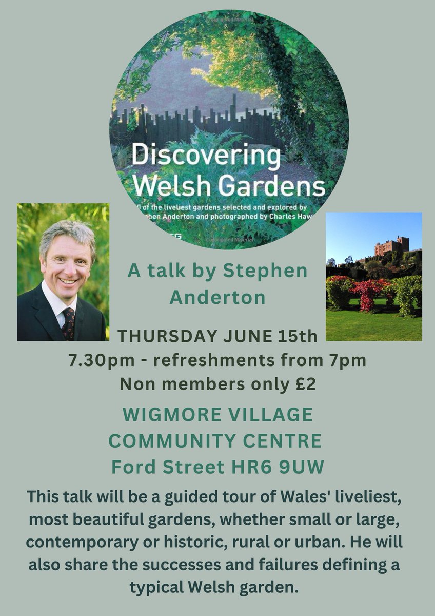 We are looking forward to our next speaker on Thursday June 15th - we'll see you at the Wigmore Village Community Centre from 7pm for a cuppa! ☀😊 See more about this talk here: Wigmore and District Gardening Club | Leominster | Facebook
Enjoy the rest of your day! 👍🌳😁