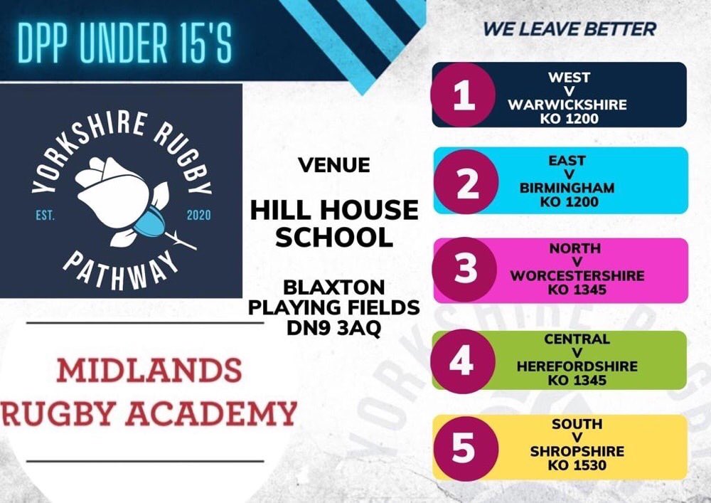 More U15 playing opportunities this Sunday as we welcome @midsrugbyacad to @HillHouseSport @HillHouseRugby @YorksRugbyAcad