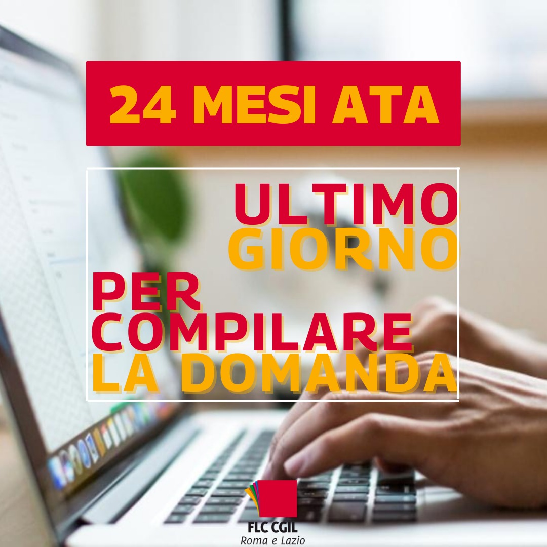 🕐 Ultimo giorno per compilare la domanda 24 mesi #ATA: hai tempo fino alle 23.59.

📌 Possono partecipare esclusivamente coloro che hanno già maturato 23 mesi e 16 giorni di servizio, nella scuola statale, in uno dei profili ATA e/o in un profilo immediatamente superiore.