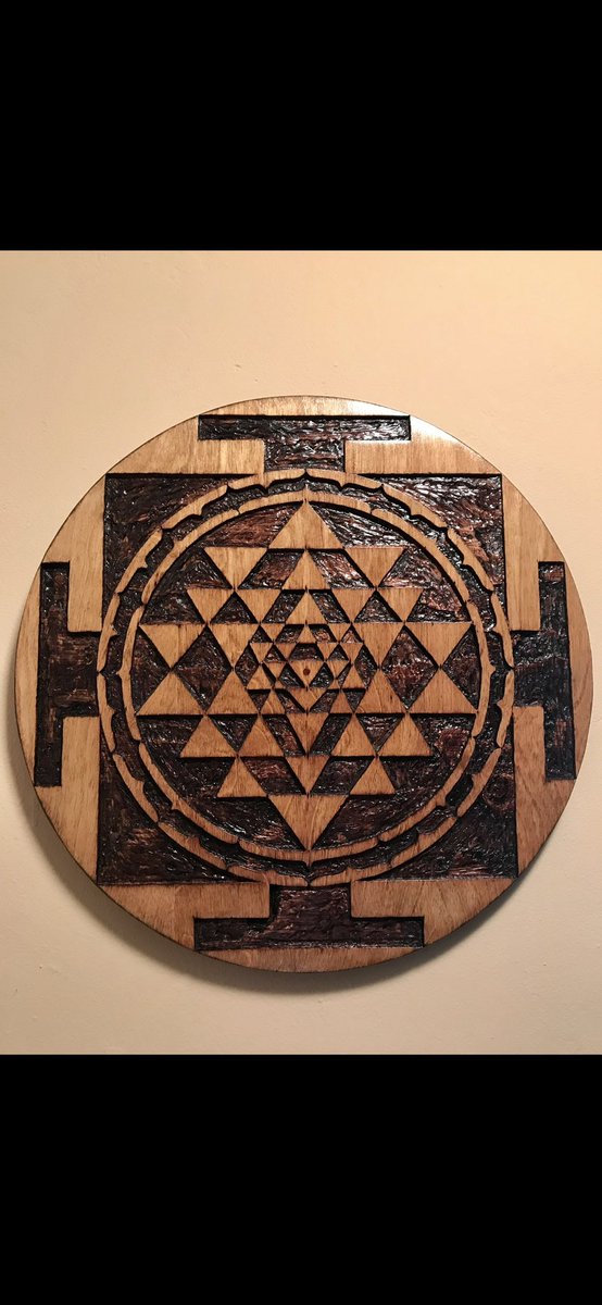 @VincentCrypt46 #SriYantra wood carving