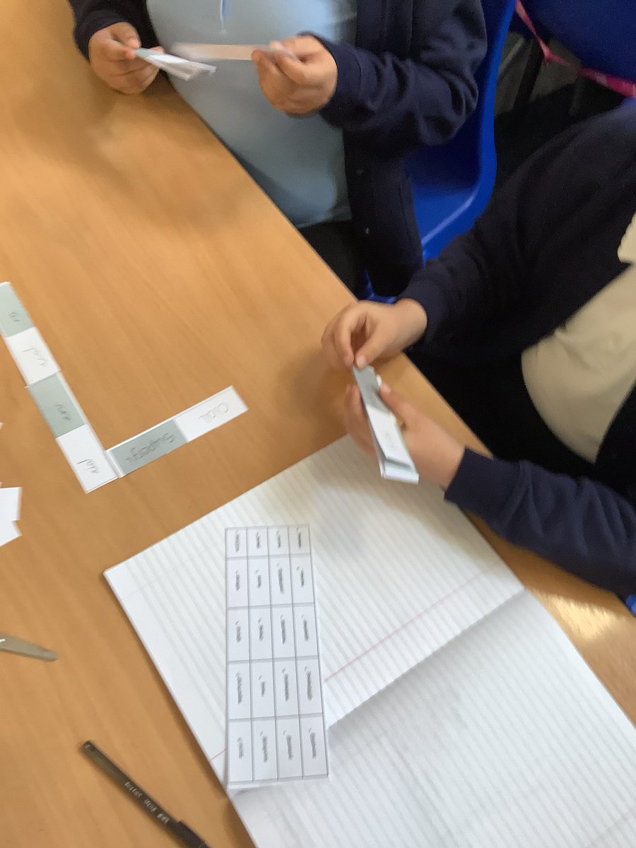 NA_wolves's tweet photo. A game of word dominoes, played with our own dominoes created in the spelling session. @wearenewington https://t.co/ZVyz0Y6sS8