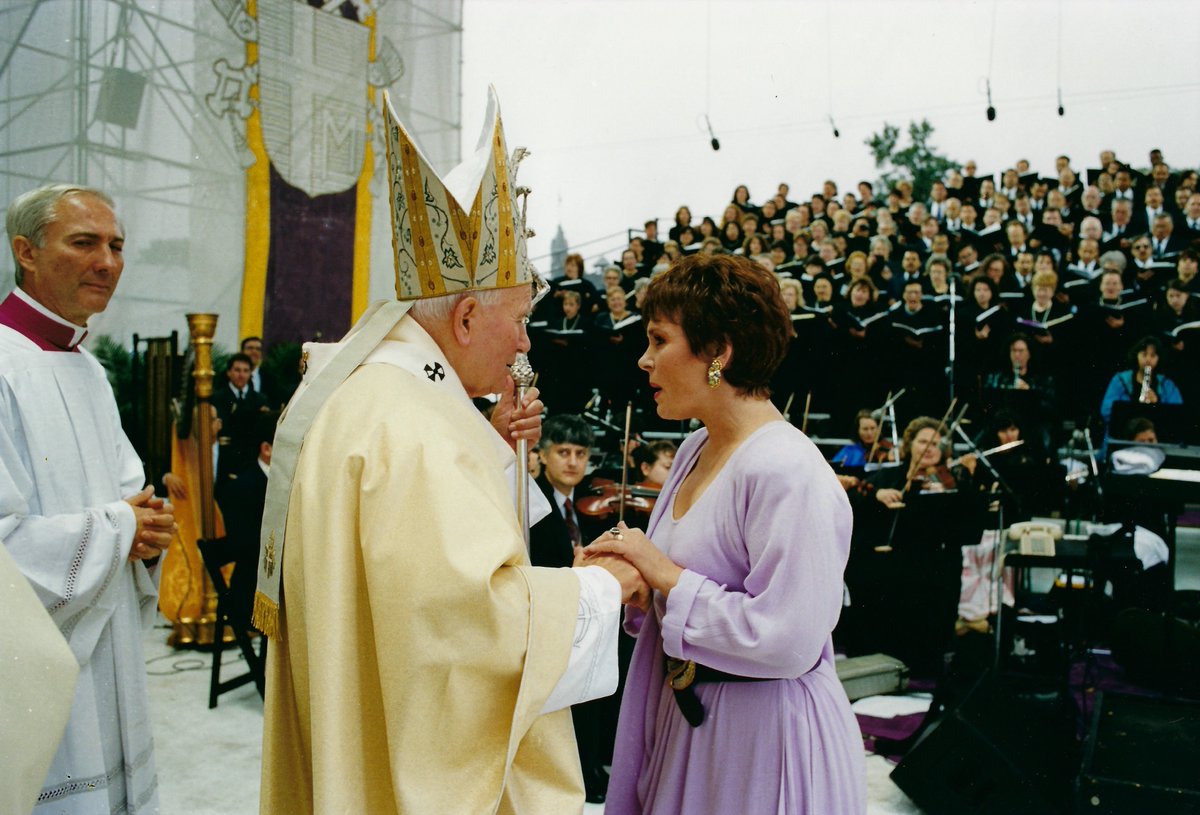 Wishing #PopeStJohnPaulII a Happy Heavenly Birthday! DANA had the honor of singing for His Holiness several times throughout his papacy. We have an entire album dedicated to Pope St. John Paul II entitled 'Totus Tuus.' Download the album at DSMusicStore.com today!