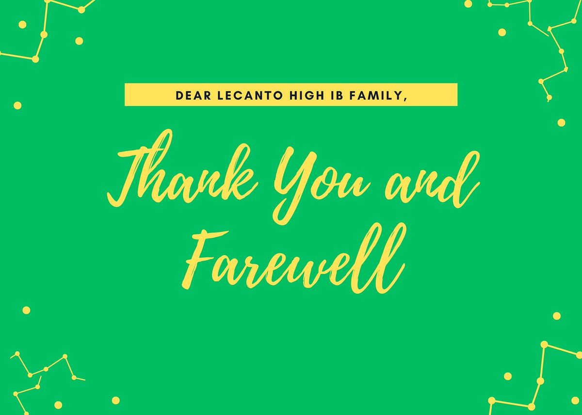 It is bittersweet for me to announce that I will be leaving my role as Coordinator. While saddened to leave, I am excited to return to my passion: teaching Spanish. Thank you for your support and for being fantastic representatives of the LHS IB. I will miss you all! - Mrs. Price
